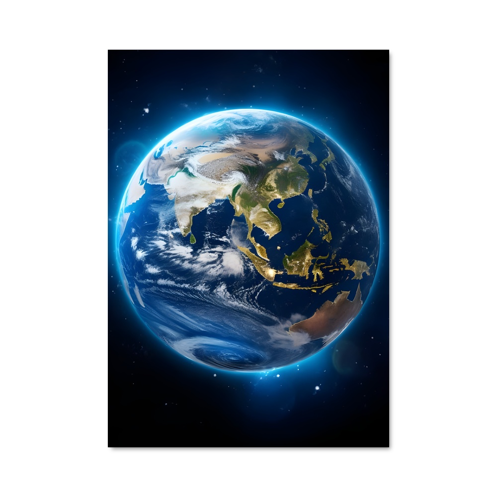 Poster Superbe Vue de la Terre depuis l'Espace